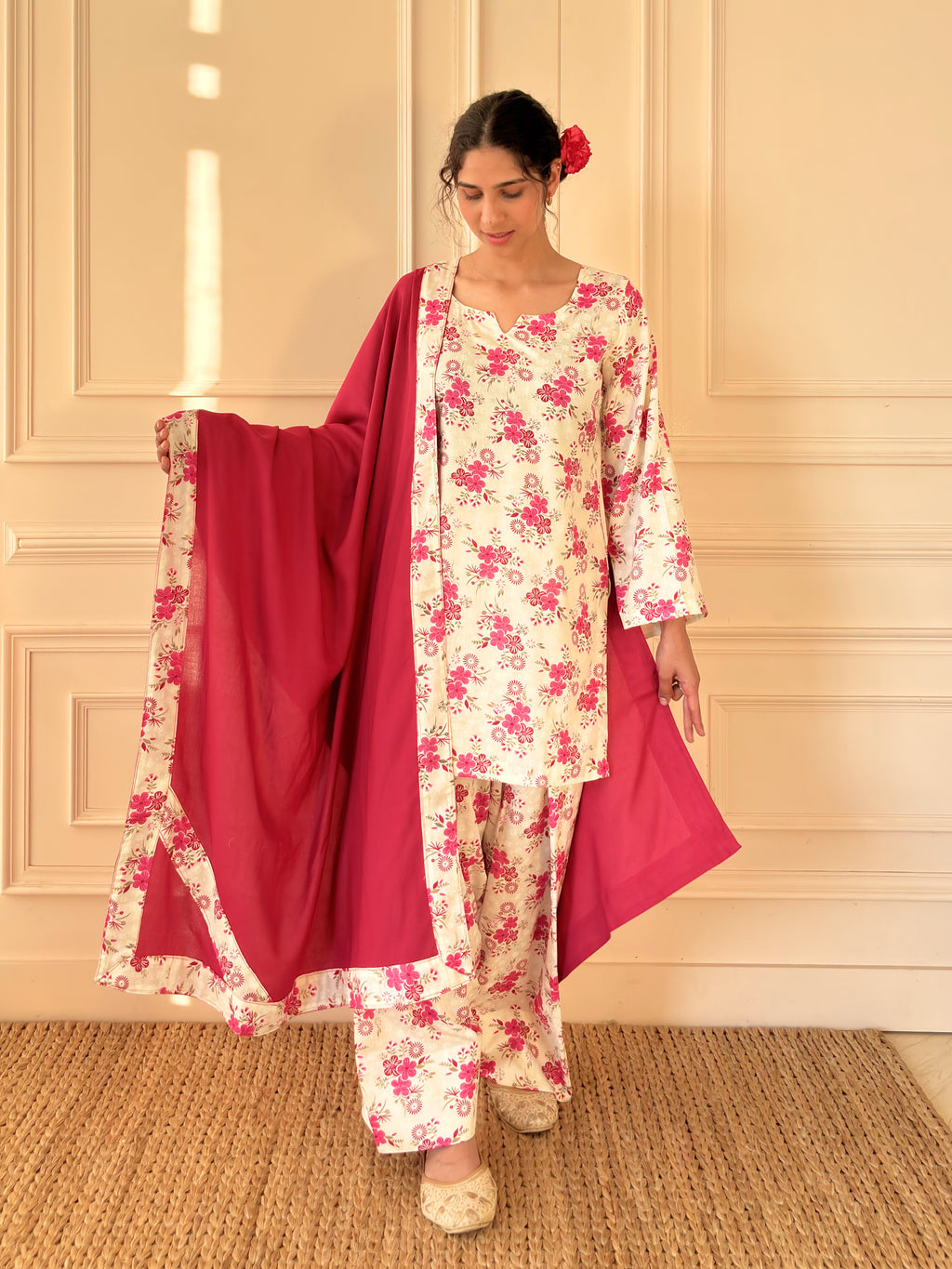Cherry Blossom With Dupatta
