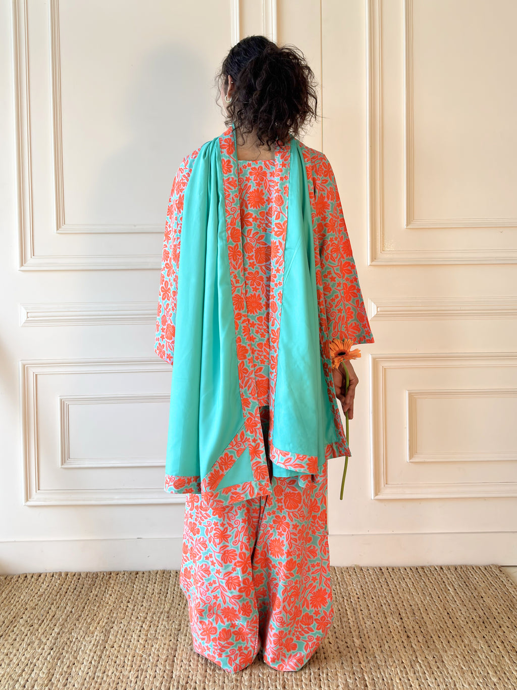 Orange Lily With Dupatta
