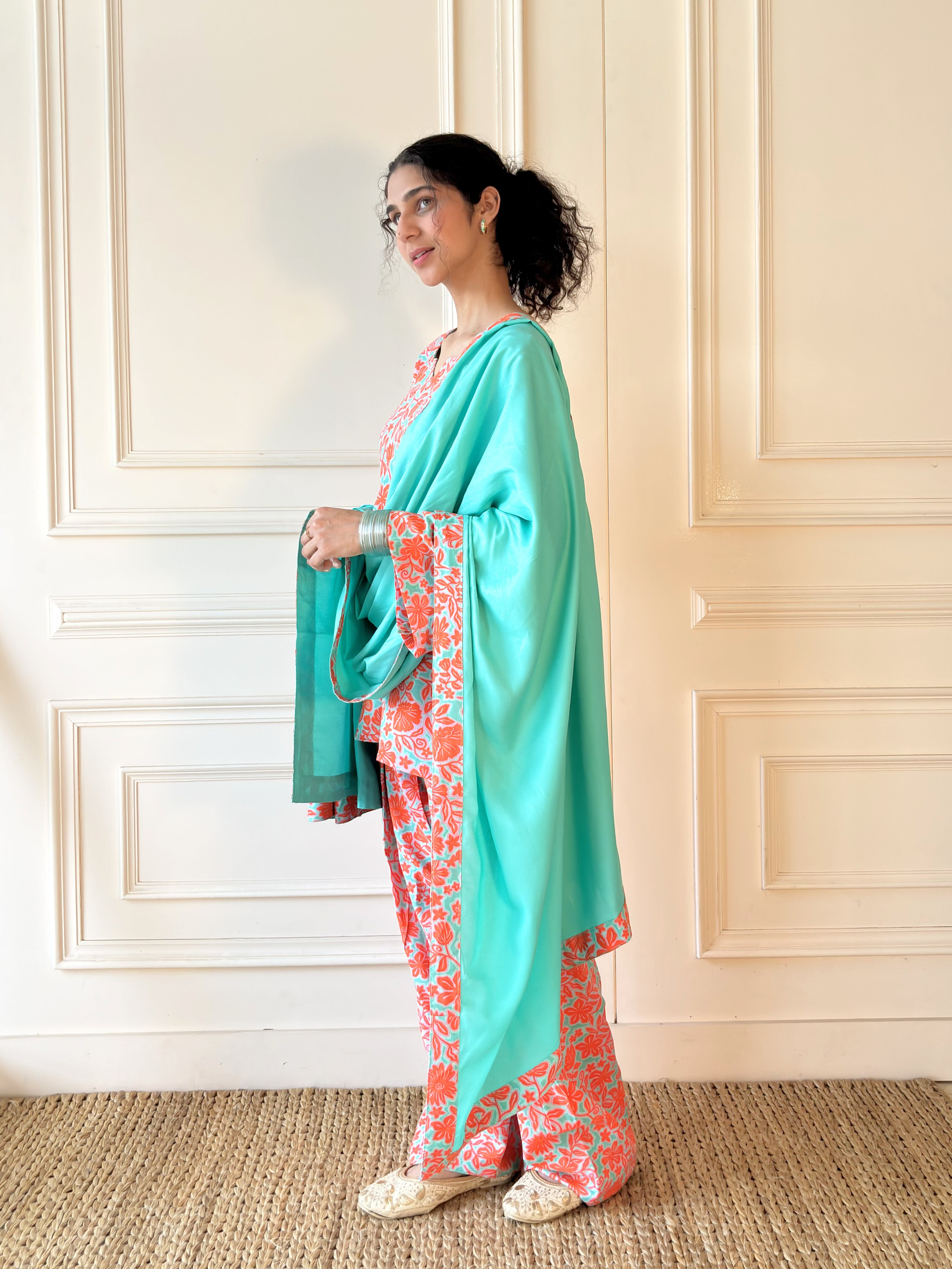 Orange Lily With Dupatta